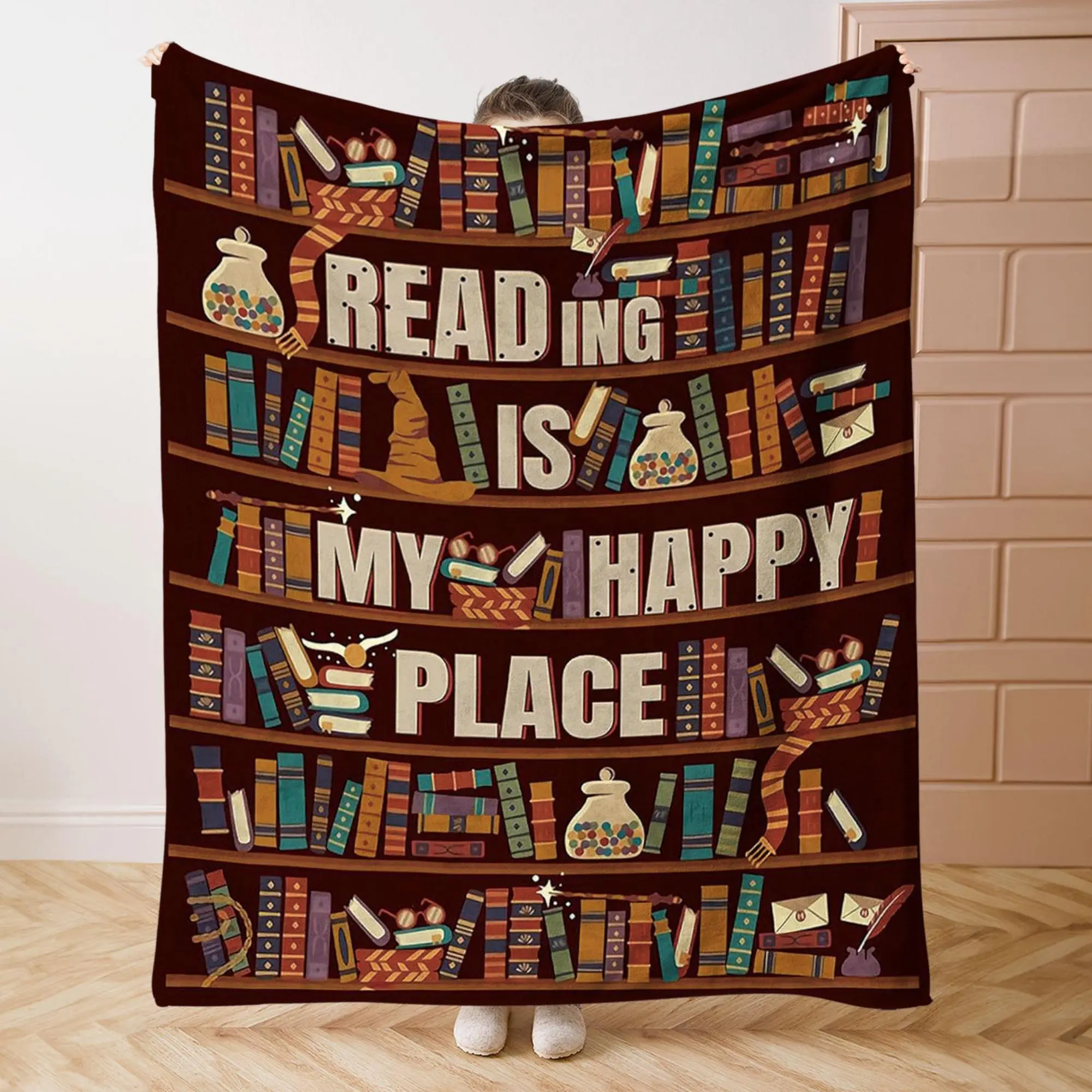 Inspirational Soft, Comfortable, Cool Graphic Oversized Blanket Warmer - 1-Count Insulation Cool Comforter Throw for Book Lovers, Home Use, Graphic Blanket Throws, Oversized Blanket Throws