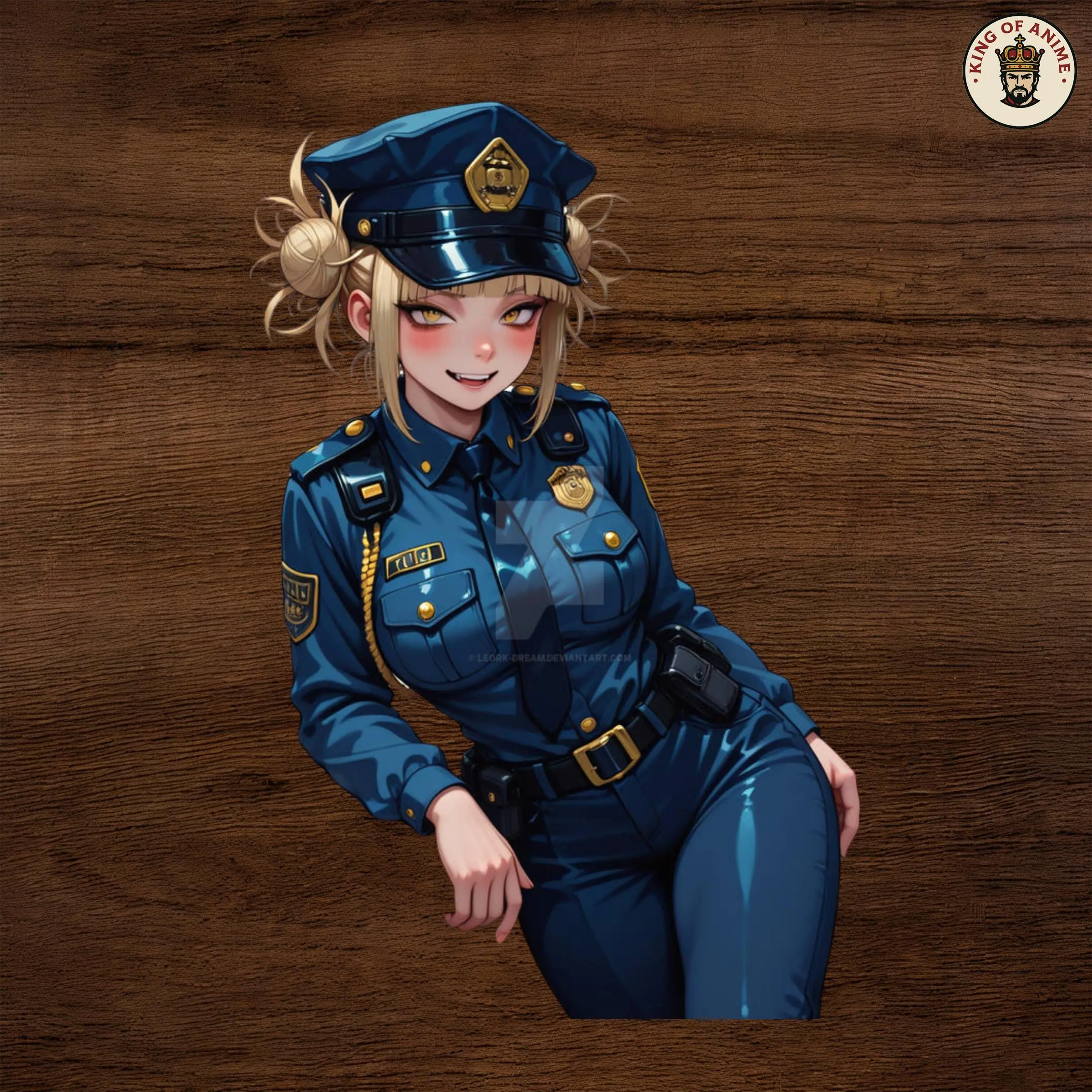 Himiko Toga Sticker, Police Uniform Vinyl Sticker, Laptop and Phone Decor, Himiko Confident Officer Look