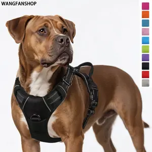 No-Pull Dog Harness, Durable Reflective Oxford Vest with 2 Leash Clips & Control Handle, Adjustable Soft-Padded No-Choke Harness for Small Medium Large Dogs, Ideal for Walking Training Outdoor Activities