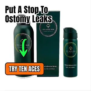 Ten Aces Medical Adhesive Spray for Ostomy skin barriers - STOP ostomy leaks and get back to living your best version of you️️️