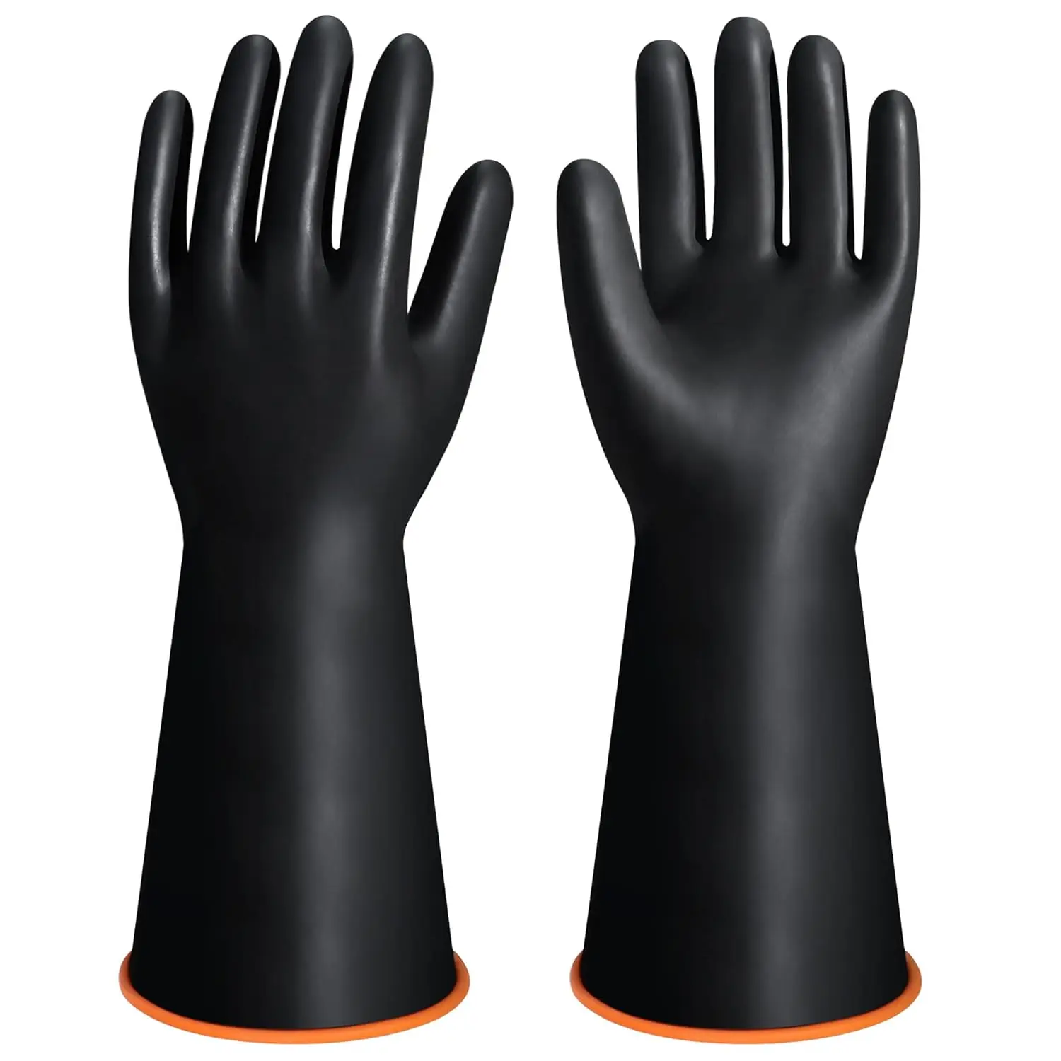 14" XL Size Latex Chemical Resistant Gloves, Reusable Heavy Duty Long Rubber Gloves Dishwashing Glove, Industrial Safety Gloves for Men, Forearm Protection Waterproof Resist Strong Acid, Alkali, Oil