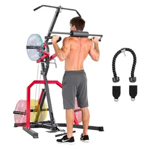 summervibes VEVOR Home Gym Equipment, Leverage Gym with 2: 1 Ratio LAT Low Row System, Strength Training Machine for Squats Deadlifts Bench Press Bicep Curls, Home Gym Machine, Adjustable Full Body Workout Station