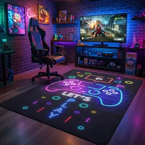 Neon gaming rug