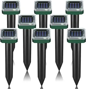 8 Pcs Mole Repellent Sonic Gopher Repellent Vole Chaser Mole Deterrent Sonic Spikes Rodent Repellent Ultrasonic Pest Control Outdoor Keep Moles Out of Yard Lawn