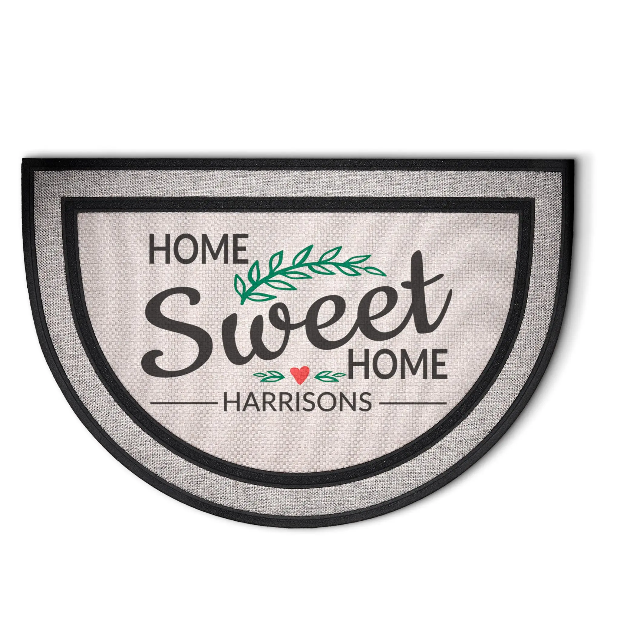 Personalized Semi-Circle Doormat, Custom Family Name Welcome Mat, Housewarming Gift