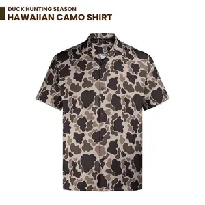 Men's Camo Hawaiian Shirt – Duck Hunting Button-Up, Summer Casual Wear, Gift for Him/Her & Matching Group Outfits