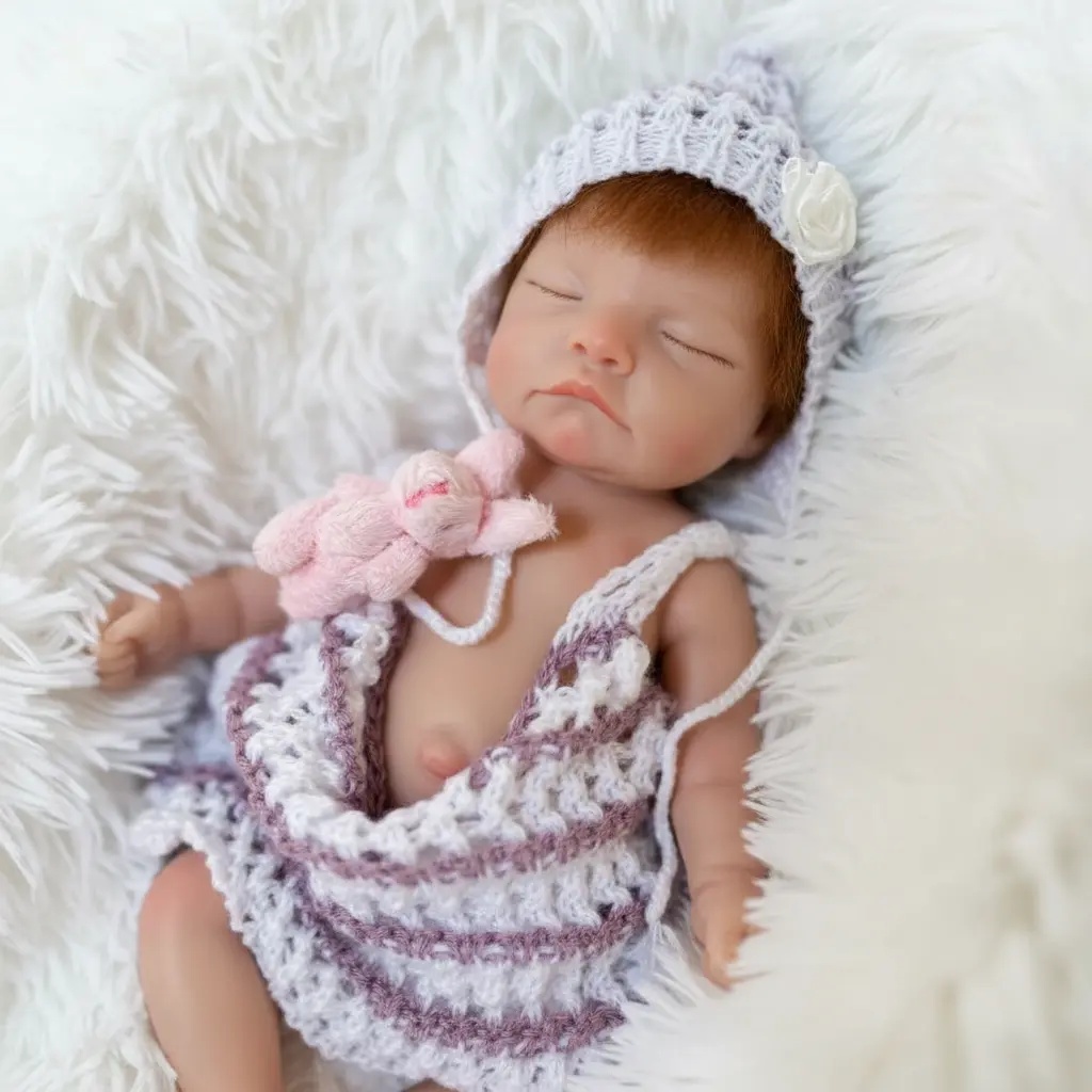 10-Inch Full Silicone Lifelike Reborn Baby Doll, Collectible Cute Collectible with Birth Certificate & Accessories, Handmade Waterproof Soft Decoration, Christmas Stocking Stuffer Dolls Gifts for Kids, Collectible Dolls