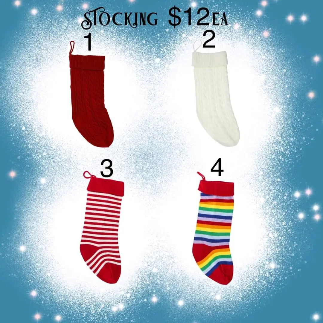 Custom Name Knit Stretching Christmas Stockings