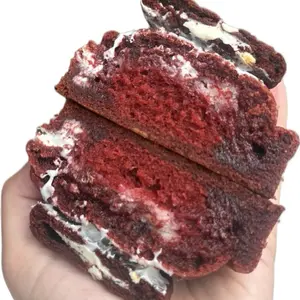 Red velvet cake stuffed cookie