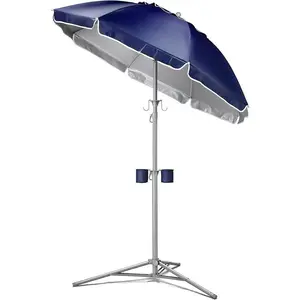Ultimate Portable Sun Shade Umbrella for Instant Lightweight and Adjustable Sun Protection - BlueUPF 50+ Beach Umbrella with Adjustable Universal Clamp