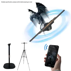 3D Holographic Projection Fan with Stand Accessories, Dual Blade 42cm, Plug-And-Play LED Light, APP & WiFi Control, RGB Lights, Wall Mountable