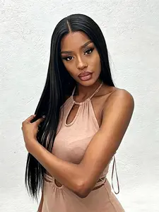 Long Straight 5*5 Glueless Human Hair Closure Wig Pre-Cut Hiarline Beginner Friendly Natural Looking No Glue Needed Women‘s Wigs with Breathable Cap for Daily Commute