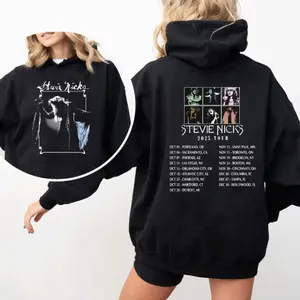 Retro Stevie Nicks Tour Inspired 2025 Double Sided T-Shirt, Stevie Tour 2025 Gift Fan Womenswear Cotton Fabric, Full Color