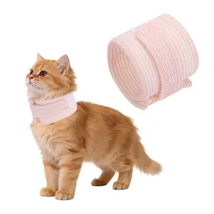 PETAXCELL Cat Neck Cone, Recovery Collar Breathable Adjustable Cone Collar Cat Neck Brace(Mesh, M 9.1-11.8inch, Pink) for Small Medium Dogs Puppies Kittens