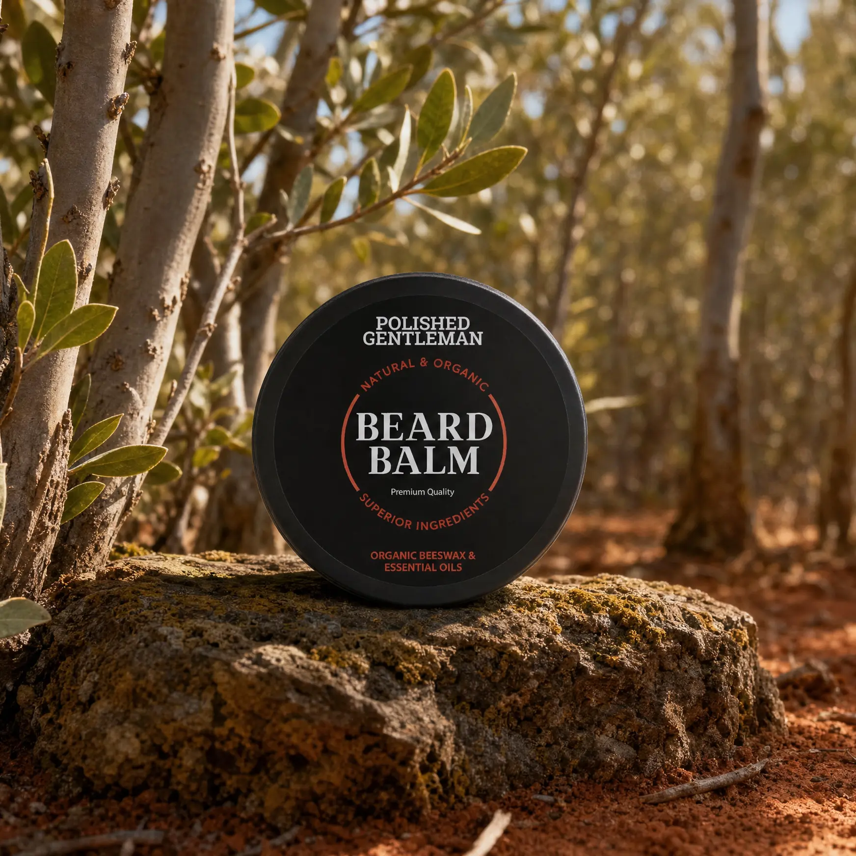 Polished Gentleman Beard Shaping Balm - Natural Organic Tea Tree Oil Formula for Thicker Fuller Beard Grooming Care Scent Aroma