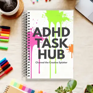 ADHD PLANNER - Boost Productivity & Enhance Focus with This Color-Coded Daily Organizer, Weekly Planner, A5 Notebook for Neurodivergent Brains with Sections for Wins & Thoughts, 108 Pages, Spiral Bound