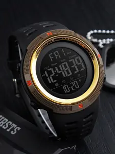 Men's Digital Sports Multifunctional Watch, Waterproof Electronic Timepiece with PU Band & Hardlex Glass Dial, All-Season Wear