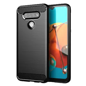 Brushed Carbon Fiber Mobile Phone Case for LG K50 K51 K51s K52 51SK50s K50S Anti-drop Soft Shockproof Mobile Phone Cover