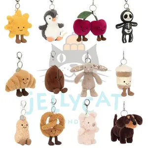 Jellycat Mini Bunny Plush Keychain Soft Bag Charm Accessory Kawaii Backpack Keyring for Girls Adorable Bag Decor