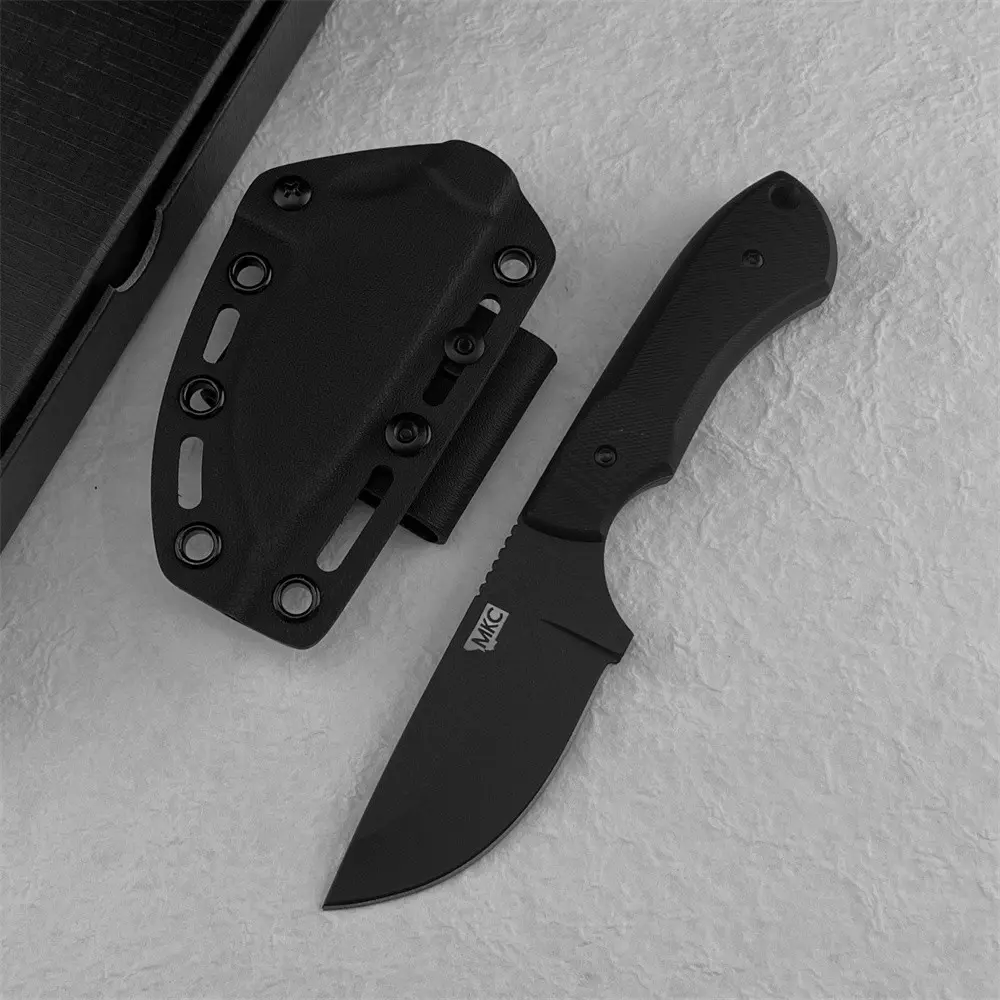 Two straight knives, Fixed blade knives with sheaths in different colors, featuring 8Cr13Mov blades and G10 handles, the holiday gift choice, these durable, practical knives are ideal for outdoor activities like fishing, hiking, camping