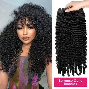 【New Product】Burmese Curly Hair Bundles Human Hair Extensions 1/3/4 Pieces Burmese Raw Human Hair Extensions Outdoorfun