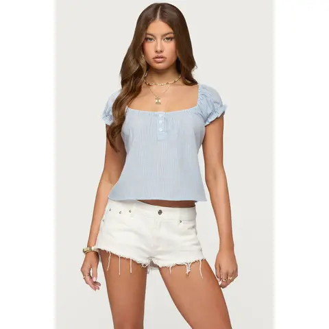 Rhory Pinstripe Babydoll Top