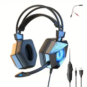 Wired Gaming Headset, Over-ear Design Headphone with Microphone, Stereo Sound Wired Headset for PC, Laptop, Computer, Gaming Accessories