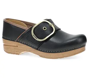 Dansko Pearson Black Tumbled Leather Clog