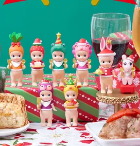 Sonny Angel Christmas Dinner Series, Hippers, Smiski Blind Box Mystery Box Dreaming Series Mini Anime Figure Ornaments Fan Collectible Birthday Gift