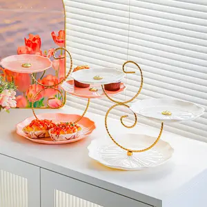 Multifunctional Multi-layer Fruit Plate Home Living Room Snack Plate Space-saving Front Desk Dessert Table Creative Display Plate Fruit Plate Display Container