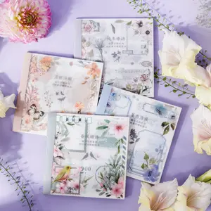 Floral Pattern Sticker Book, Art Stickers, 20 Sheets for Bullet Journaling, Scrapbooking, Greeting Cards, Crafts, Decoration, School Office Supplies
