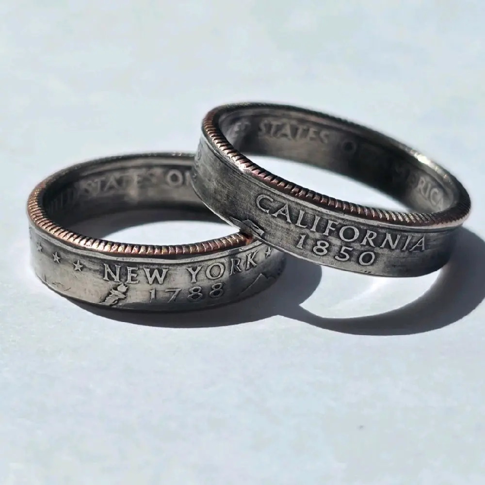 Handmade Rings from U.S. Quarters (Alabama - Kansas) - Check other Listing for (Louisiana - Wyoming)! Everyday Wear Gift jewelry Vintage Fashion jewelry