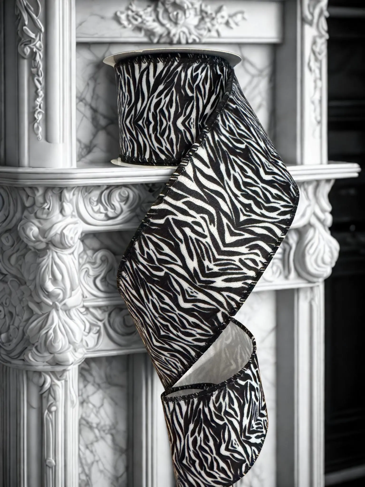 2.5 in Zebra Print Ribbon