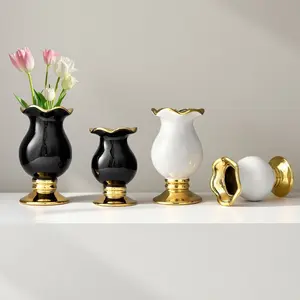 Modern Minimalist Creative Ceramic Tulip Vase, Floral Arrangement Home Decor, Living Room Dining Table Desktop Decoration