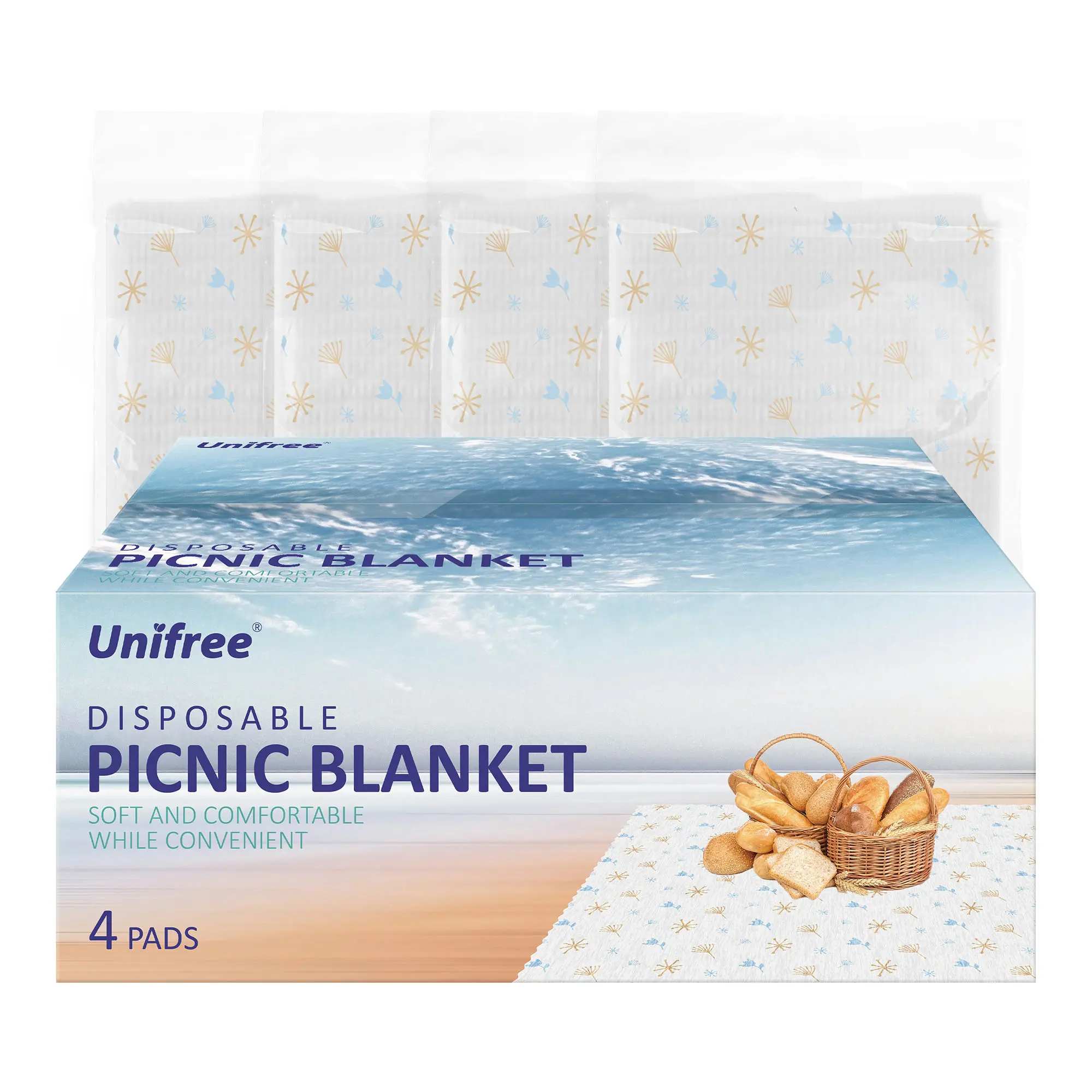 Unifree Disposable Picnic Mat, Disposable Picnic Blanket, Portable Multi Functional Protection Picnic Mat for Outdoor, Beach, Convenient Camping Mat Camping Supplies, Beach Essentials, tiktokshopsummersale