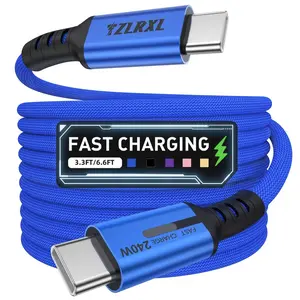 240W Super Fast Charging High-Speed Data Transfer Cable, Durable USB Type-C to Type-C Cable, Compatible with Samsung, MacBook and Other USB-C Devices