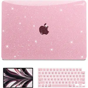 Glitter Clear Case Compatible with MacBook Air 13 inch 2025 2024-2022 M4 M3 M2 (Model A3240 A3113 A2681), Sturdy Hard Shell with Keyboard & Screen Cover for MacBook Air 13.6",