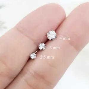 16G Clear Gem Labret Lip Body Piercing, Whole Surgical Steel Labret Cartilage earring, Tragus, Helix Stud, Conch Piercing