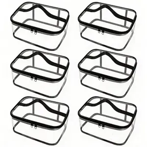 3-Piece Transparent Storage Bags with Lids, Multi-Functional Organizer Boxes, Ideal for Craft Supplies, Home Organization, Baskets, Containers
