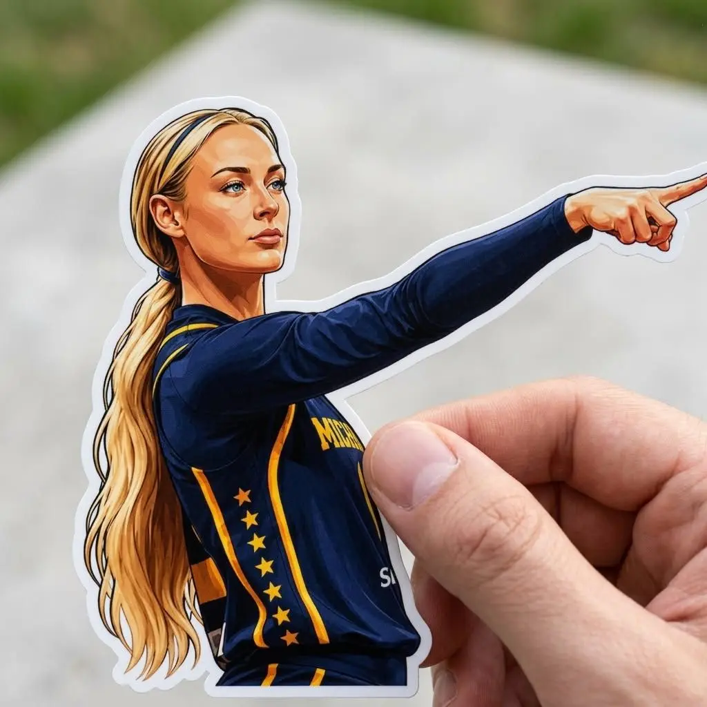 Sophie Cunningham point meme Sticker/Car Magnet, Basketball funny sticker, Funny Vinyl decal