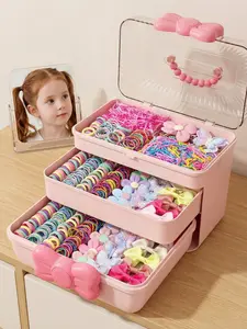 845/846 pieces - Girls' Hair Accessories Gift Set, Hair Accessories Sets, featuring high-strength rubber bands, curly hair strings and three-dimensional decorative hair clips, meeting various styling needs, creating all kinds of creative hairstyles