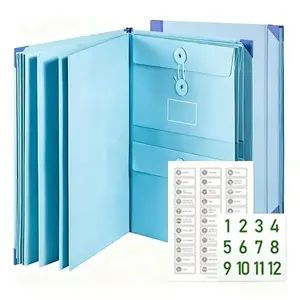 Accordion File Organizer Pocket Document Folder for Passports,Birth Certificates & Important Papers,Office & Home Storage,Summervibes(Blue/Pink)