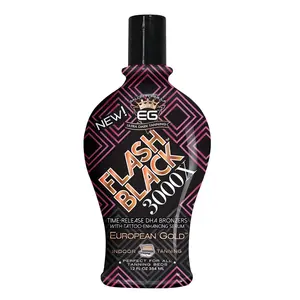 European Gold Flash Black 3000X Indoor Tanning Lotion – Ultra-Dark Advanced Formula with Time-Release DHA Bronzers for Long-Lasting, Deep Color and Silky Smooth Skin – 12 oz.