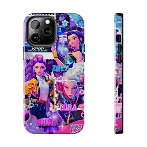 K-Pop Demon Hunters Collage Anime Case for iPhone 17-7 Pro Max Plus & Samsung Galaxy S25-S21 Ultra Plus - Rumi Mira Zoey Aesthetic Neon Phone Cover unisex