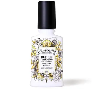 Poo-Pourri Before-You-Go Toilet Spray, Original Citrus, 4 Fl Oz, Up to 200 Uses, Bathroom Odor Deodorizer, Plant-Based with Essential Oils, for Home or Work, Lemon, Bergamot and Lemongrass Scent