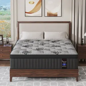 Twin Full Queen King Mattress in a Box, 9/12/14 Inch Hybrid Mattresses with Gel Memory Foam and Individually Pocket Innerspring Euro Top Medium Firm for Motion Isolation, Edge Support