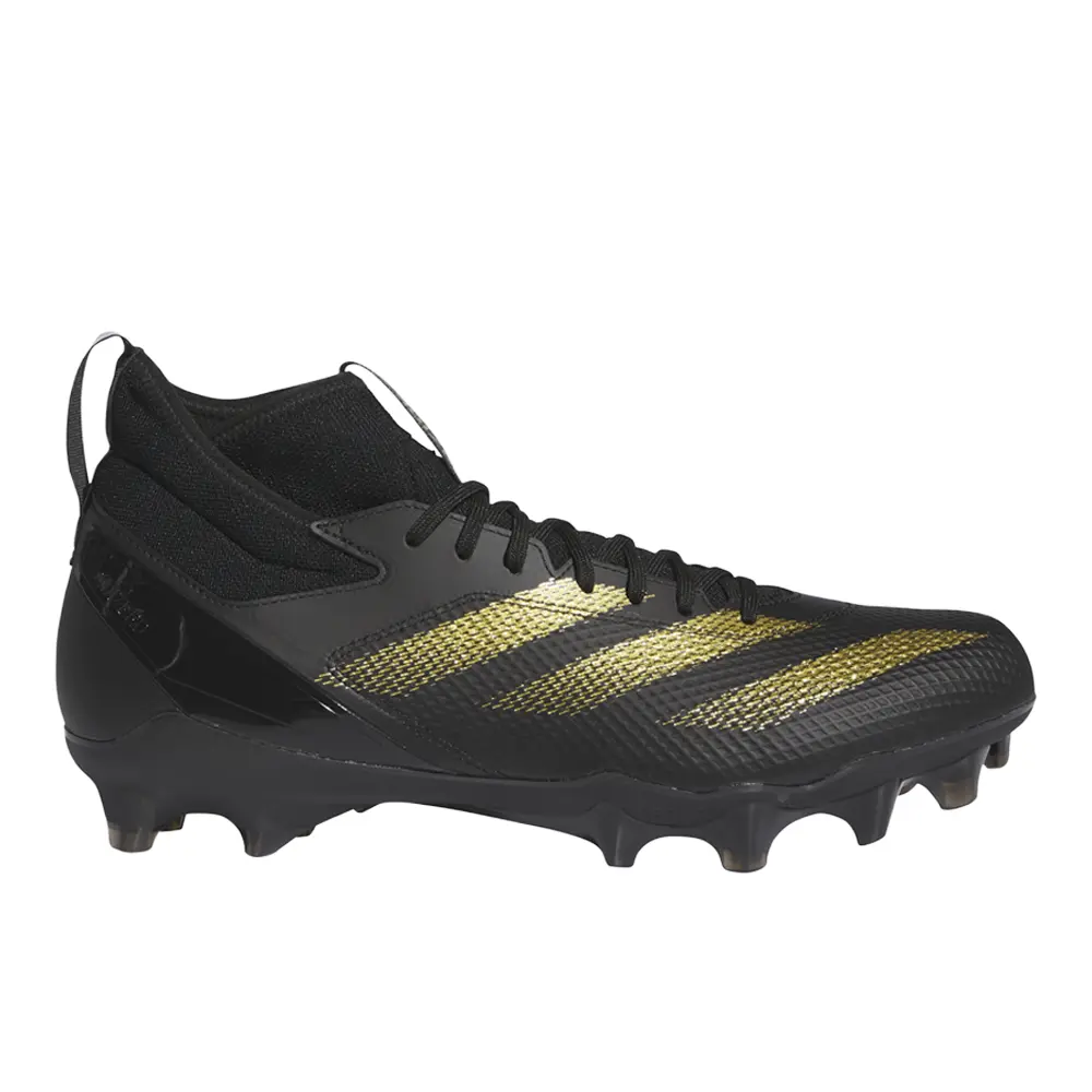 adidas Mens Adizero Impact American Football Sneakers Shoes - Black, Gold
