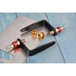 Steel Rafter Hook Hanger for Tools with Pneumatic Functionality - Lightweight Durable Reusable Metal Organizer, Adjustable Easy-Install Hook, 1/4" Swivel Fitting, 1-Piece Brass Fitting for Nailers