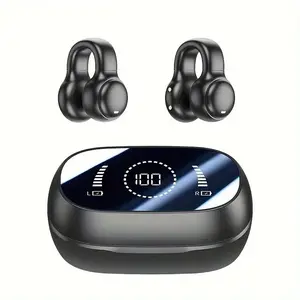 Wireless Earphone, Ear Clip Design Earbuds, Workout Earbuds, Waterproof Sports Earphone, Sports Headset with LED Digital Display, TWS Headset for Cycling, Fitness