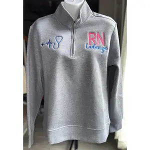 Custom Embroidered Healthcare Quarter Zip Pullover – Nurse, CNA, NP, MD
